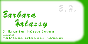 barbara halassy business card